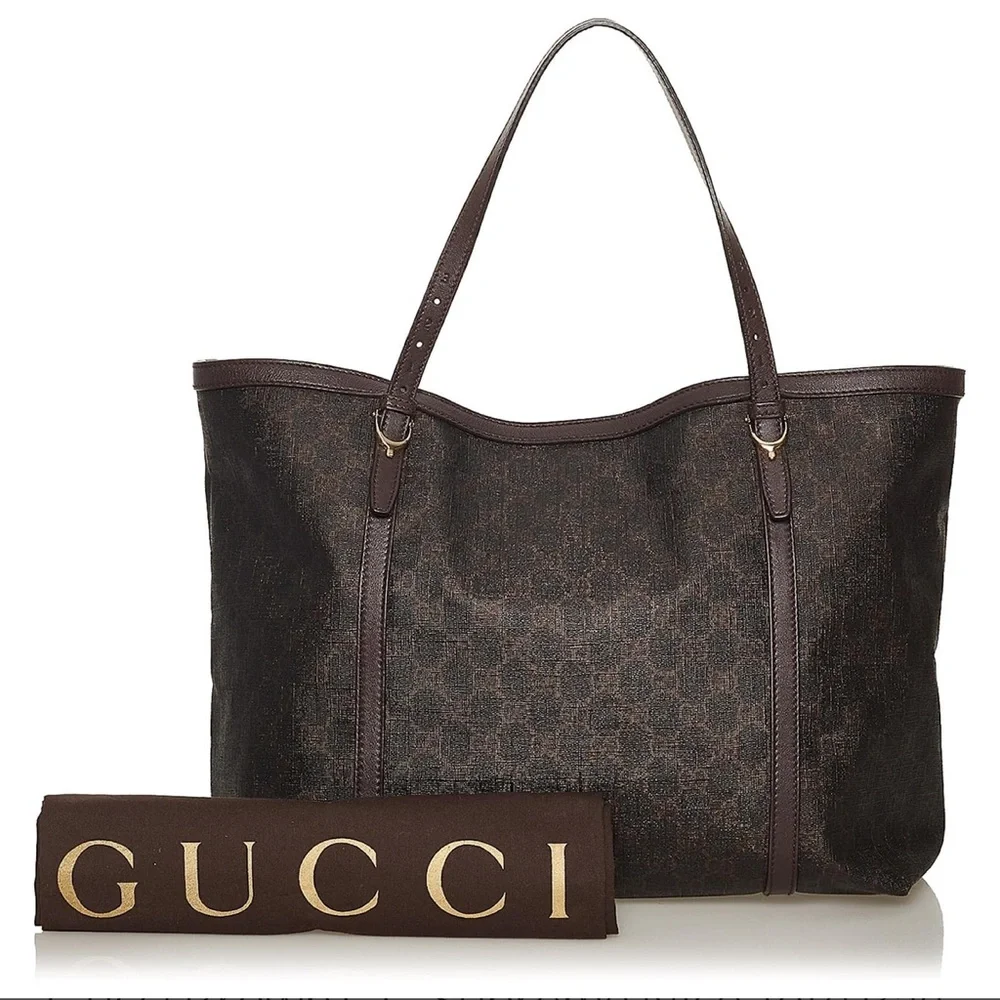 Gucci Brown GG Supreme Nice Tote Bag Dark brown.Excellent! Retail 1.2k - Picture 1 of 6